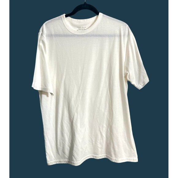 Perry Ellis Portfolio Mens White T-Shirt Size XL - Classic Crew Neck Comfort - Picture 1 of 6